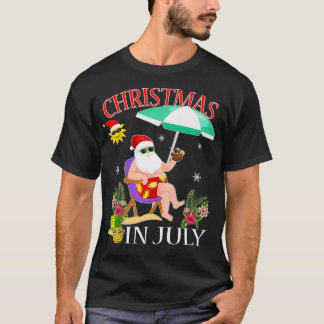 Santa Summer Swimsuit Sonniges Weihnachten im Juli T-Shirt