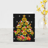 Santa Sunflower Christmas Tree Xmas Lights Santa S Karte (Gelbe Blume)