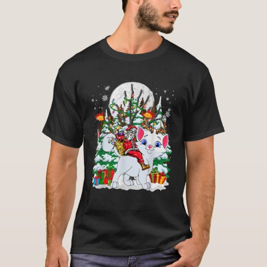 Santa Sunglasses Riding Cute Reindeer Turkish Ango T-Shirt (Vorderseite)