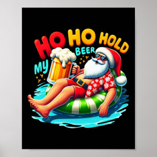 Santa Sungles Ho Ho Halt Mein Bier Weihnachten Im Poster