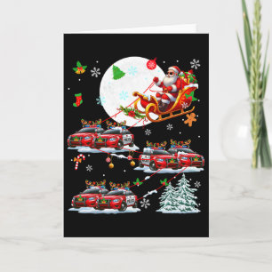 Santa Sungles Sleigh Rentier Police Cars Christma Karte