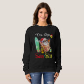 Santa Surf Flamingo Float Das Meer-Sonne Christma Sweatshirt (Vorne ganz)