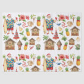 Santa Surf Shack Hawaii – “Mele Kalikimaka!” Seidenpapier (Vorderseite)