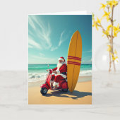 Santa-Surf-Weihnachtskarte Karte (Gelbe Blume)