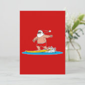Santa Surfen Einladung (Stehend Vorderseite)