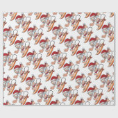 Santa Surfing Geschenkpapier (Flach)