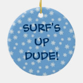 Santa surfing keramikornament (Hinten)