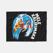 Santa Surfing Mele Kalikimaka Hawaiian Christmas Fleecedecke (Vorderseite (Horizontal))
