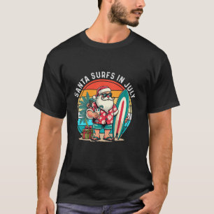 Santa Surfs im Juli lustige Kinder Kleinkind Somme T-Shirt