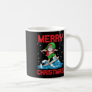 Santa surft eine gnarfy Welle Kids Jugend Surfer H Kaffeetasse
