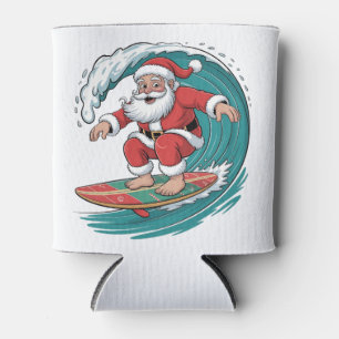 Santa Surft Weihnachten Surf X-mas Festive Feierta Dosenkühler