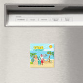 Santa Surft Weihnachtskreuzfahrt-Tür Magnet (In Situ (Geschirrspüler))