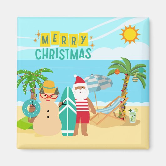Santa Surft Weihnachtskreuzfahrt-Tür Magnet (Vorne)