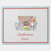 Santa Surname Year Keepake Fleecedecke (Vorderseite (Horizontal))