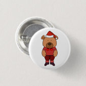 Santa Süßbär Button (Vorne & Hinten)