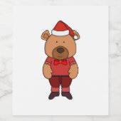 Santa Süßbär Weinetikett (Einzelnes Label)