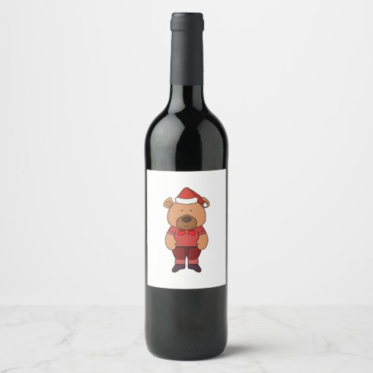 Santa Süßbär Weinetikett (Vorderseite)