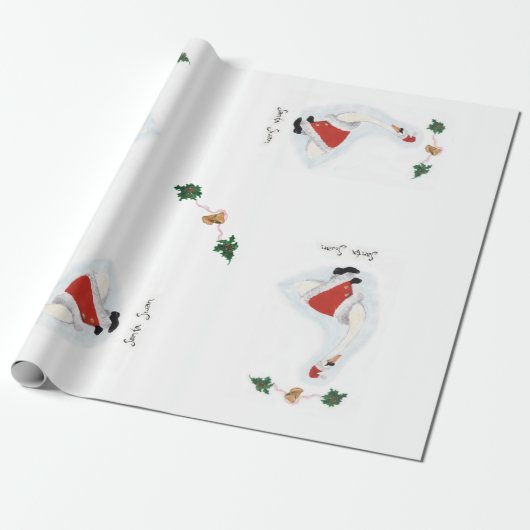 Santa Swan Gift Wrap Geschenkpapier (Ungerollt)