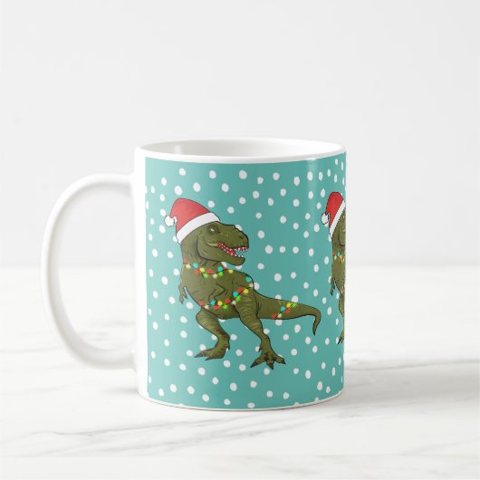 Santa T-Rex Dinosaur Weihnachten Weihnachten Weihn Kaffeetasse (Links)
