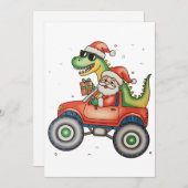 Santa T Rex Dinosaurier Monster Truck Weihnachten (Vorne/Hinten)