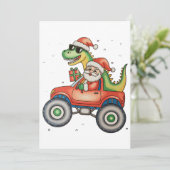Santa T Rex Dinosaurier Monster Truck Weihnachten (Stehend Vorderseite)
