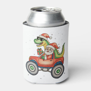 Santa T Rex Dinosaurier Monster Truck Weihnachten  Dosenkühler