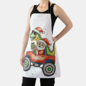 Santa T Rex Dinosaurier Monster Truck Weihnachten Schürze (InSitu)