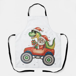 Santa T Rex Dinosaurier Monster Truck Weihnachten  Schürze