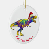 Santa T. rex Funny Dinosaur Keramik Ornament (Rechts)