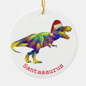 Santa T. rex Funny Dinosaur Keramik Ornament (Vorne)