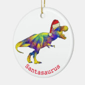 Santa T. rex Funny Dinosaur Keramik Ornament (Links)