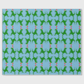 Santa T-Rex Geschenkpapier (Flach)