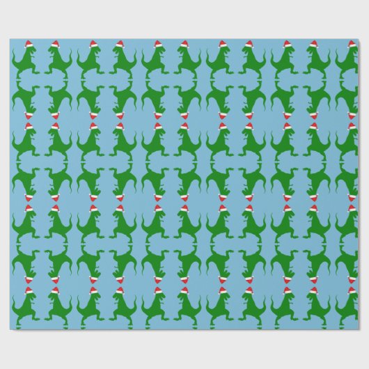 Santa T-Rex Geschenkpapier (Flach)