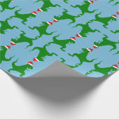 Santa T-Rex Geschenkpapier (Ecke)