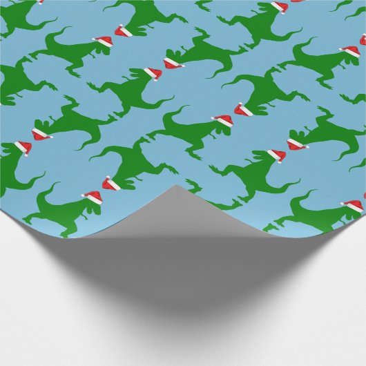 Santa T-Rex Geschenkpapier (Ecke)