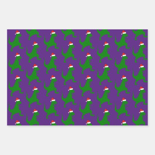 Santa T-Rex Geschenkpapier Set (Vorderseite 3)