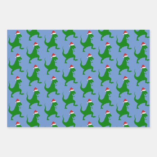 Santa T-Rex Geschenkpapier Set (Vorderseite 2)