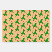 Santa T-Rex Geschenkpapier Set (Vorderseite)