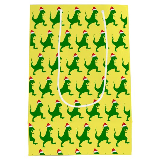 Santa T-Rex Mittlere Geschenktüte (Rückseite)