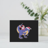 Santa T-Rex Postkarte (Stehend Vorderseite)