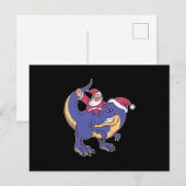 Santa T-Rex Postkarte (Vorne/Hinten)