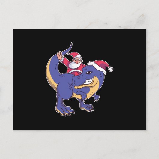 Santa T-Rex Postkarte (Vorderseite)