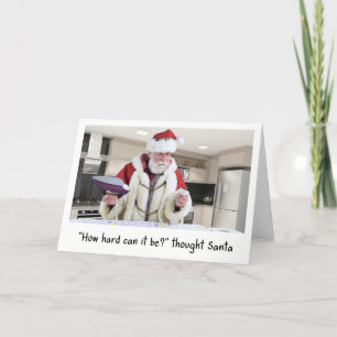 Santa tackles the ironing feiertagskarte