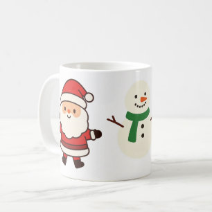 Santa-, Tannenbaum- und Schneemann-Weihnachtstasse Kaffeetasse