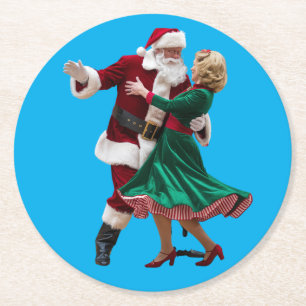 Santa-Tanz-Papier-Untersetzer Runder Pappuntersetzer
