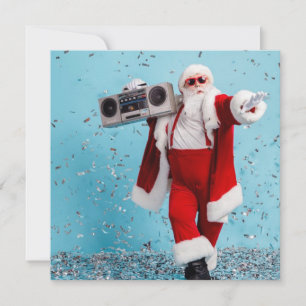 Santa tanzt Flache Weihnachtskarte Feiertagskarte
