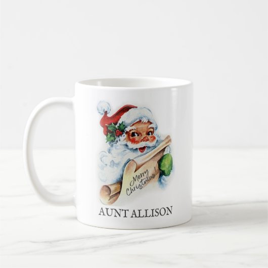 Santa Tasse, Vintag mit Name Kaffeetasse (Links)