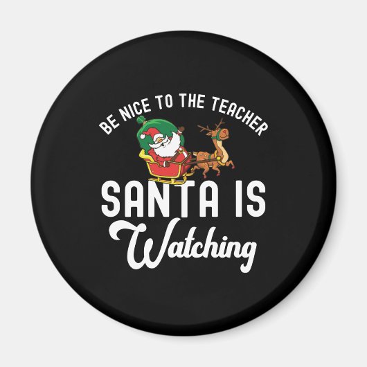 Santa Teacher - Weihnachtsgeschenk - Funny Reindee Magnet (Vorne)