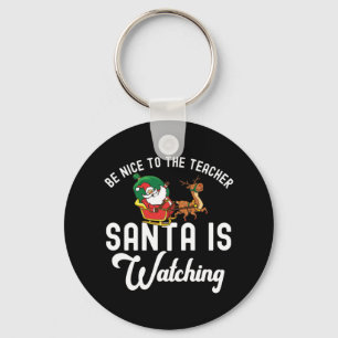 Santa Teacher - Weihnachtsgeschenk - Funny Reindee Schlüsselanhänger