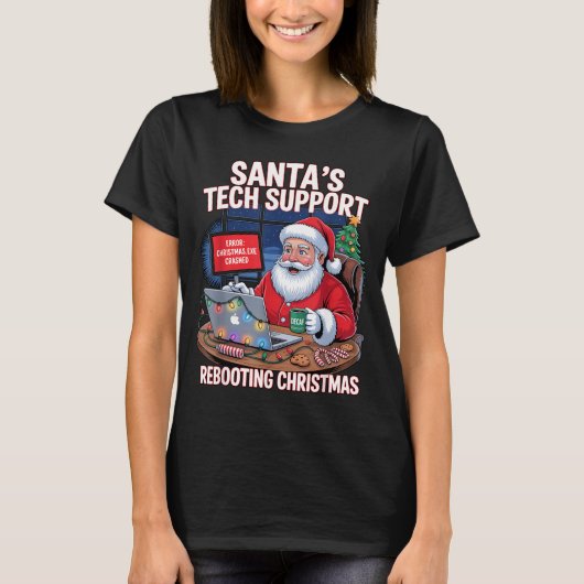 Santa Tech s Support Rebooting Vibes T-Shirt (Vorderseite)